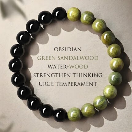 Green sandalwood obsidian bracelet