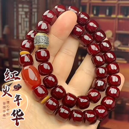 老料菩提子手串男款双圈盘玩佩戴菩提根手持佛珠手链女