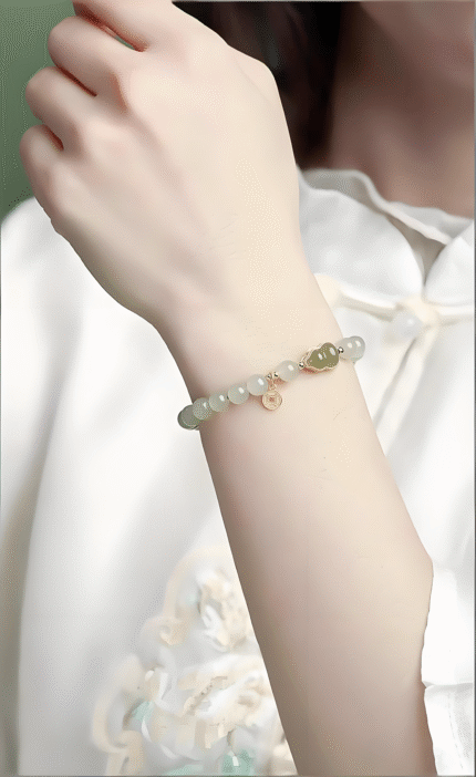 Natural Hotan Jade Hand String Ice Clear Water Bracelet