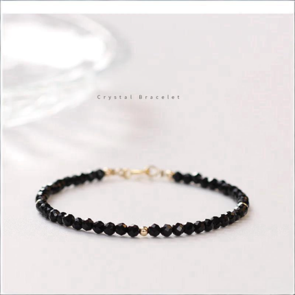 Ultra-thin black crystal bracelet