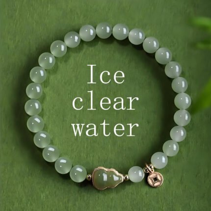 Natural Hotan Jade Hand String Ice Clear Water Bracelet
